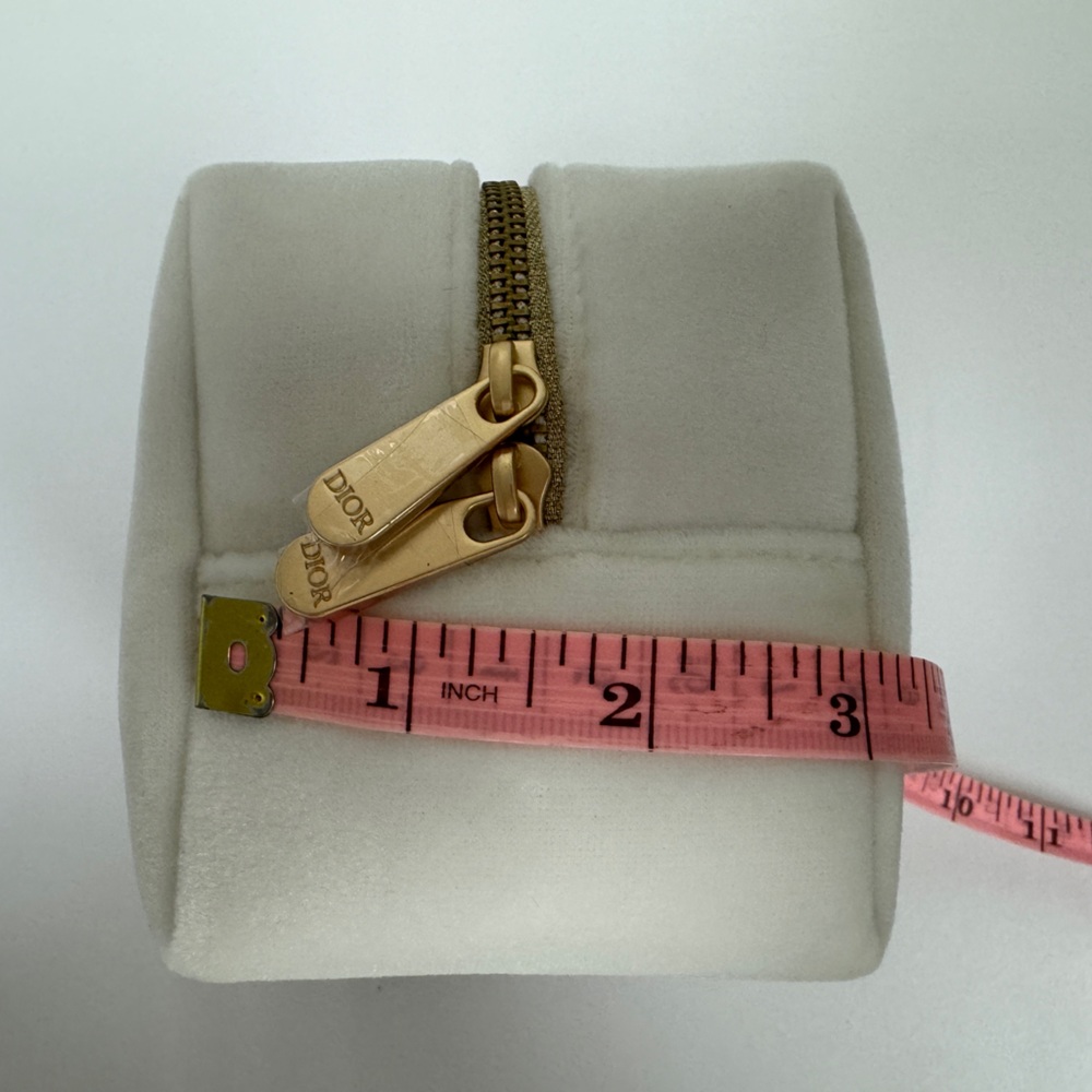 DIOR White Velvet with Gold Logo Pouch - Picture 11 of 11